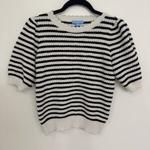 Draper James Striped Black and White Sweater Women’s Size Small